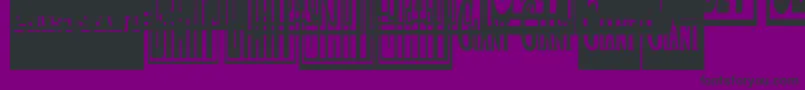 Obeygiantpostercondensed-fontti – mustat fontit violetilla taustalla
