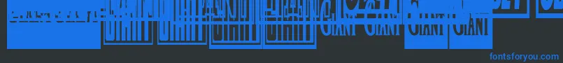 Obeygiantpostercondensed Font – Blue Fonts on Black Background