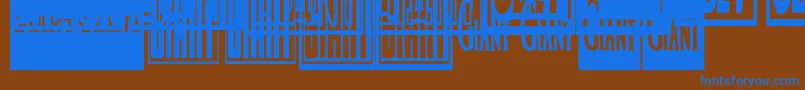 フォントObeygiantpostercondensed – 茶色の背景に青い文字