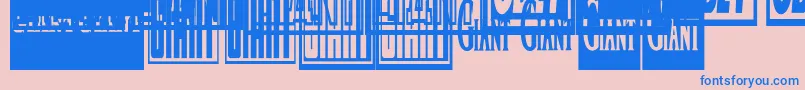 Obeygiantpostercondensed-fontti – siniset fontit vaaleanpunaisella taustalla