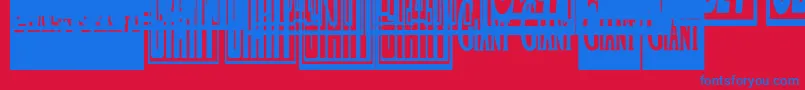 Obeygiantpostercondensed-fontti – siniset fontit punaisella taustalla