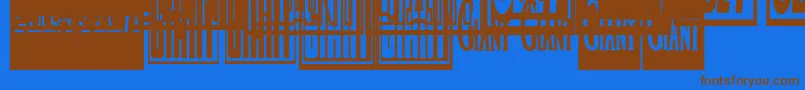 Obeygiantpostercondensed Font – Brown Fonts on Blue Background