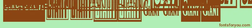 Obeygiantpostercondensed-fontti – ruskeat fontit vihreällä taustalla