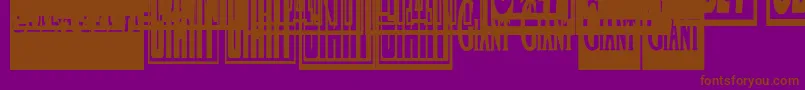 Obeygiantpostercondensed-Schriftart – Braune Schriften auf violettem Hintergrund