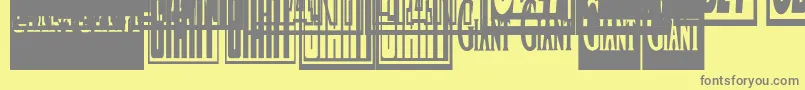 フォントObeygiantpostercondensed – 黄色の背景に灰色の文字