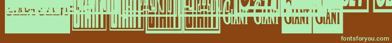 Obeygiantpostercondensed Font – Green Fonts on Brown Background