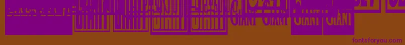 フォントObeygiantpostercondensed – 紫色のフォント、茶色の背景