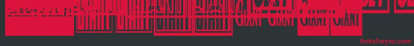Obeygiantpostercondensed-fontti – punaiset fontit mustalla taustalla