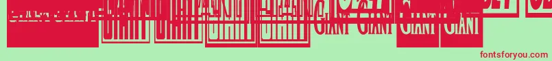 Obeygiantpostercondensed-fontti – punaiset fontit vihreällä taustalla