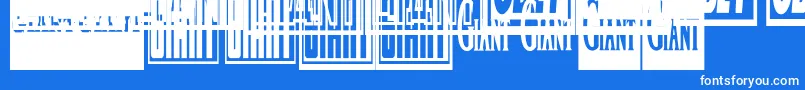 フォントObeygiantpostercondensed – 青い背景に白い文字