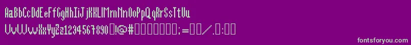 Alittlebit-Schriftart – Grüne Schriften auf violettem Hintergrund