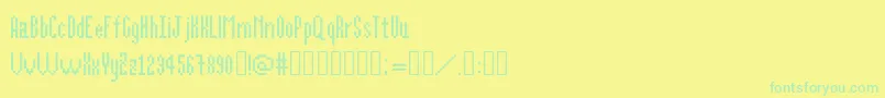 フォントAlittlebit – 黄色い背景に緑の文字