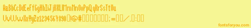 Fonte Alittlebit – fontes laranjas em um fundo amarelo