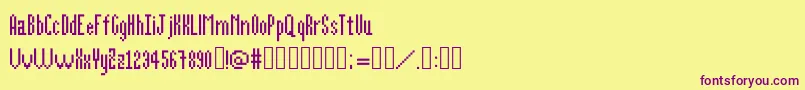 Czcionka Alittlebit – fioletowe czcionki na żółtym tle