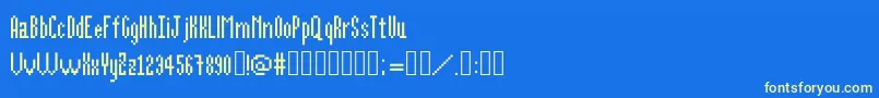 Alittlebit Font – Yellow Fonts on Blue Background