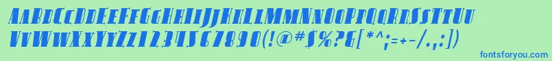 SfavondalescItalic Font – Blue Fonts on Green Background