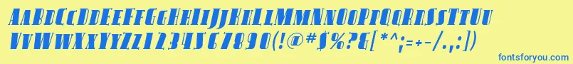 SfavondalescItalic Font – Blue Fonts on Yellow Background