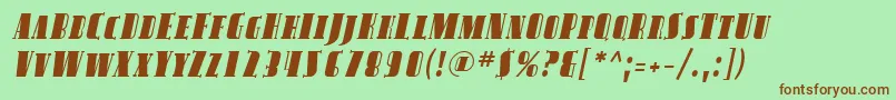 SfavondalescItalic Font – Brown Fonts on Green Background