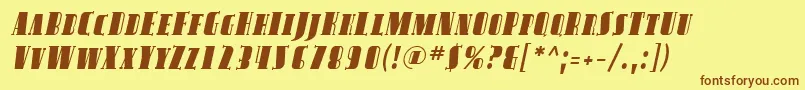 Шрифт SfavondalescItalic – коричневые шрифты на жёлтом фоне