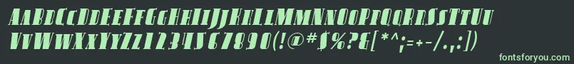 Czcionka SfavondalescItalic – zielone czcionki na czarnym tle