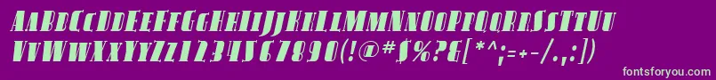 SfavondalescItalic Font – Green Fonts on Purple Background