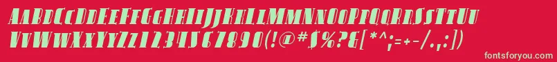 SfavondalescItalic Font – Green Fonts on Red Background
