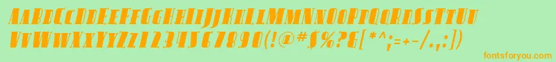 SfavondalescItalic Font – Orange Fonts on Green Background