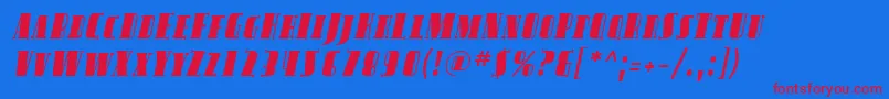 Шрифт SfavondalescItalic – красные шрифты на синем фоне