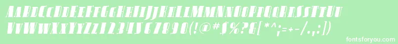 SfavondalescItalic-fontti – valkoiset fontit vihreällä taustalla