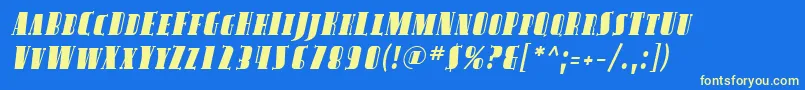 SfavondalescItalic Font – Yellow Fonts on Blue Background