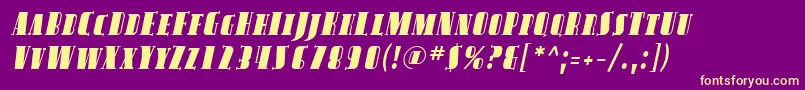 SfavondalescItalic Font – Yellow Fonts on Purple Background