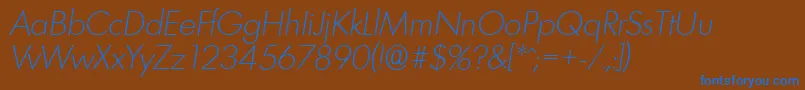 フォントLimerickserialXlightItalic – 茶色の背景に青い文字