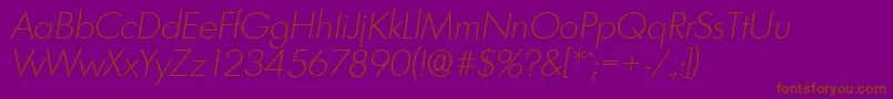 LimerickserialXlightItalic Font – Brown Fonts on Purple Background