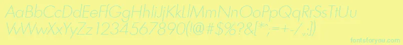 Czcionka LimerickserialXlightItalic – zielone czcionki na żółtym tle