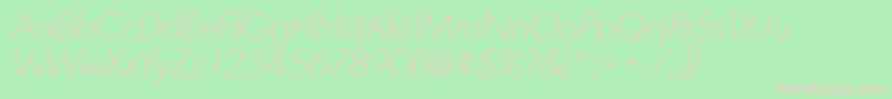 LimerickserialXlightItalic Font – Pink Fonts on Green Background