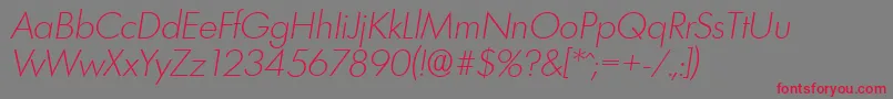 LimerickserialXlightItalic Font – Red Fonts on Gray Background