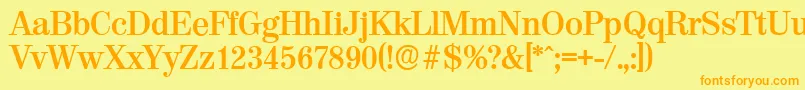 ValenciaserialBold Font – Orange Fonts on Yellow Background