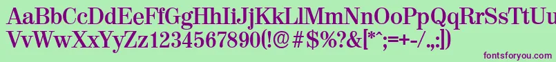 ValenciaserialBold Font – Purple Fonts on Green Background