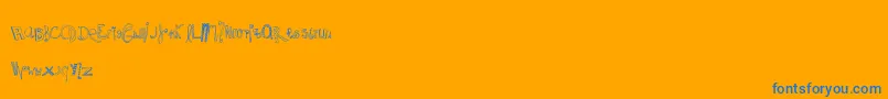 MtfWhacko Font – Blue Fonts on Orange Background