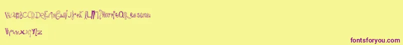 fuente MtfWhacko – Fuentes Moradas Sobre Fondo Amarillo