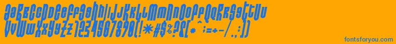 フォントDonoteatthisfatitalic – オレンジの背景に青い文字