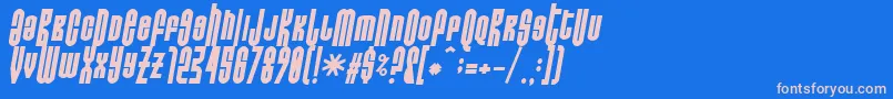 フォントDonoteatthisfatitalic – ピンクの文字、青い背景