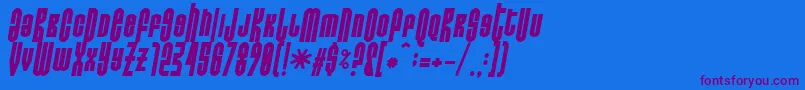 Donoteatthisfatitalic-Schriftart – Violette Schriften auf blauem Hintergrund