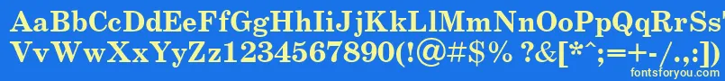 Scb3-Schriftart – Gelbe Schriften auf blauem Hintergrund