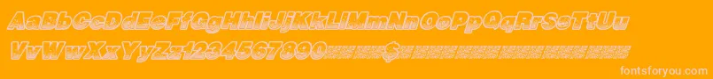 Racingnumbers-Schriftart – Rosa Schriften auf orangefarbenem Hintergrund