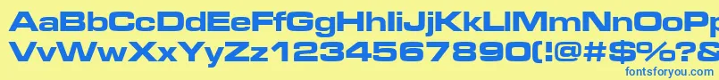Microgrammadbolext Font – Blue Fonts on Yellow Background