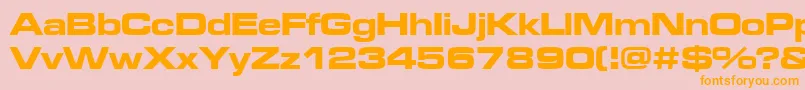Microgrammadbolext Font – Orange Fonts on Pink Background