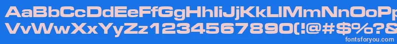 Microgrammadbolext Font – Pink Fonts on Blue Background