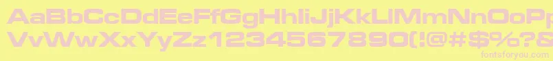 Microgrammadbolext Font – Pink Fonts on Yellow Background