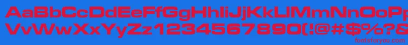 Microgrammadbolext Font – Red Fonts on Blue Background